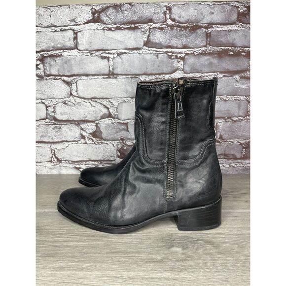 Alberto Fermani Black Leather Double Sided Zipper Heel Boots Women Sz 36.5EU/6M - Picture 16 of 16